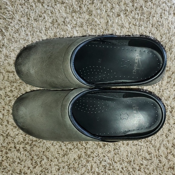 Dansko Grey Leather Clogs - Picture 3 of 10